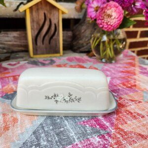 Pfaltzgraff "Heirloom" pattern butter dish